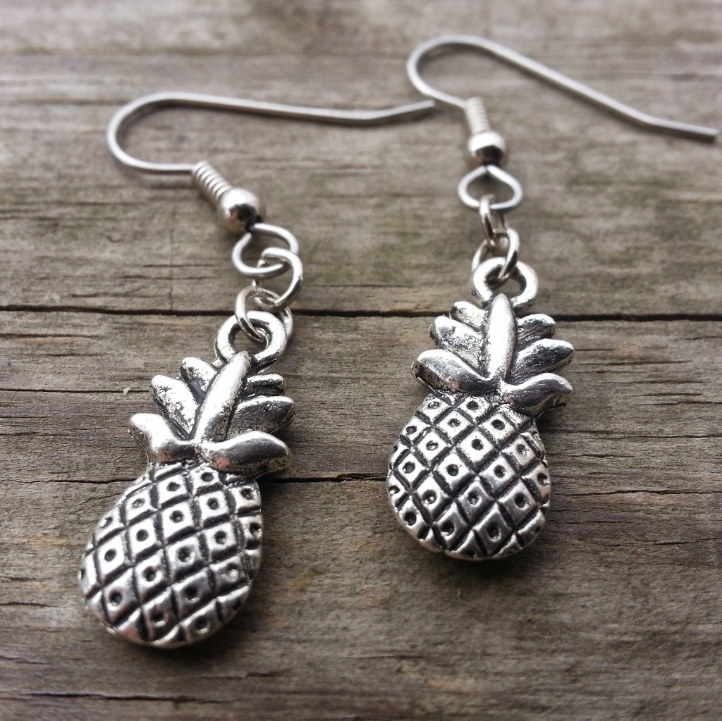 Pineapple Earrings Surgical Steel Earwires